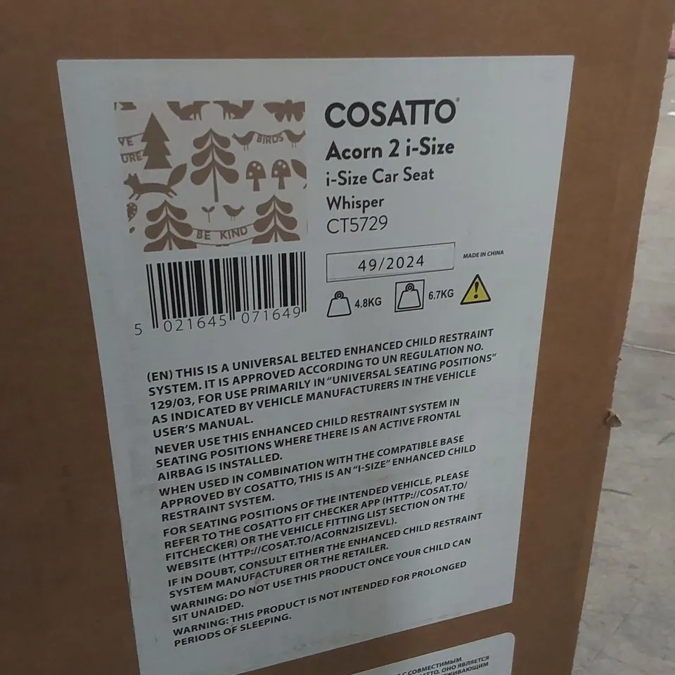 BOXED COSATTO WOW 2 TRAVEL SYSTEM STROLLER AND I-SIZE CAR SEAT - WHISPER // CT5578 & CT5729 (2 BOXES)