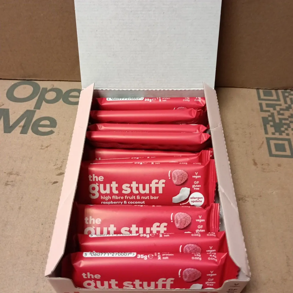 THE GUT STUFF RASPBERRY & COCONUT BAR – 12 X 35G