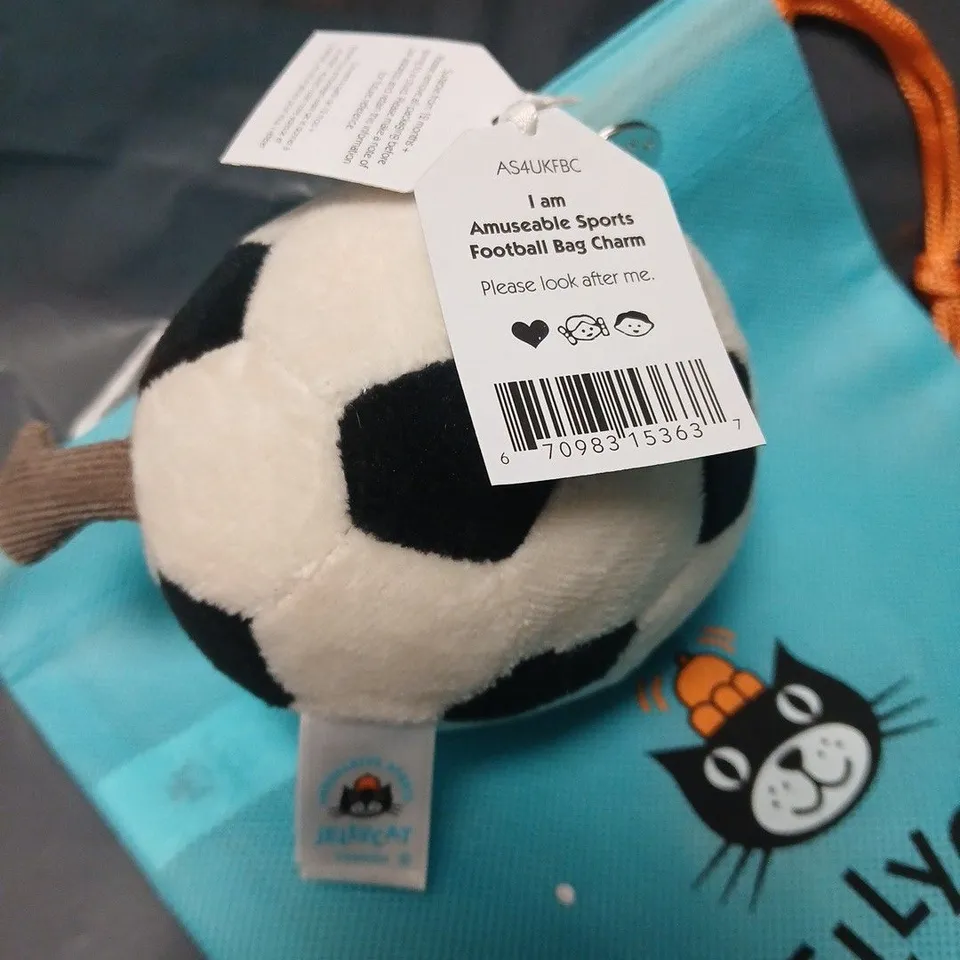 JELLYCAT LONDON AMUSEABLE FOOTBALL BAG CHARM PLUSH TOY