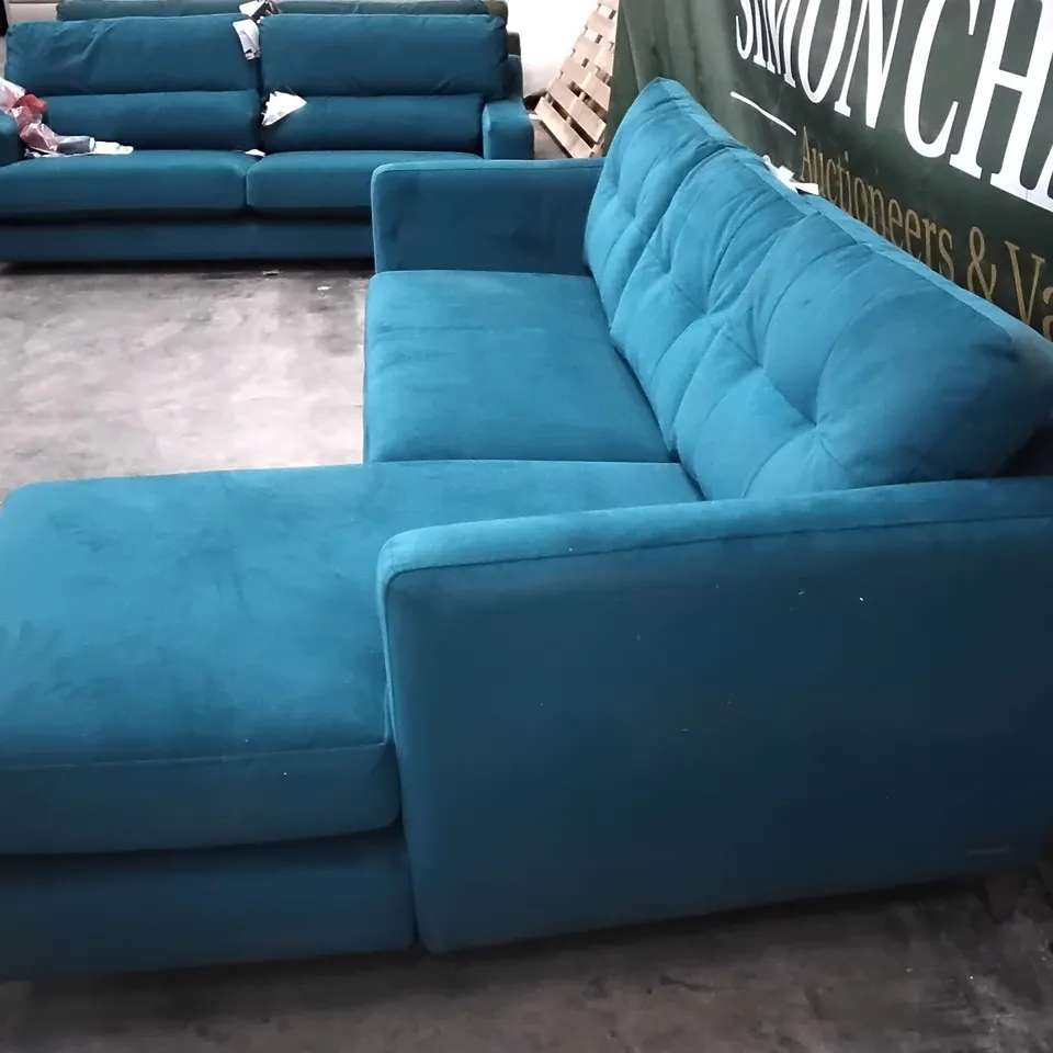 QUALITY BRITISH DESIGNER LOUNGE CO. DRAGON EYE FABRIC CHAISE CORNER SOFA 