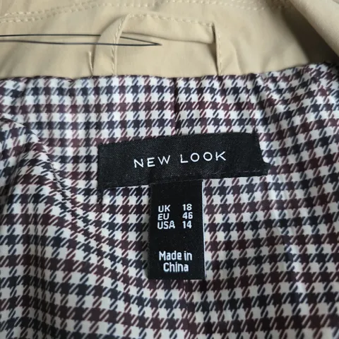 NEW LOOK WOMEN'S TRENCH COAT – BEIGE, UK 18