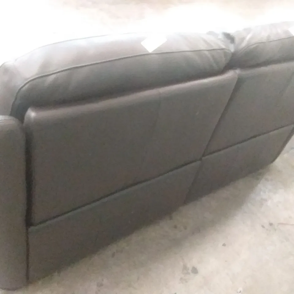 QUALITY DESIGNER AVOLA NEW ELECTRIC 3 SEATER RECLINER SOFA DARK GREY LEATHER