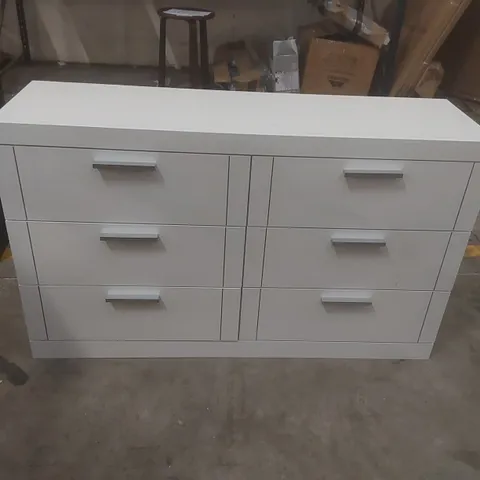 WHITE 6-DRAWER CHEST OF DRAWERS – TWO-COLUMN STORAGE UNIT