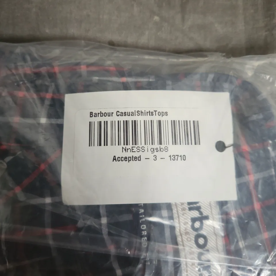 BARBOUR CASUAL SHIRT – NAVY PLAID SHIRT (MEN'S) SIZE UNSPECIFIED 