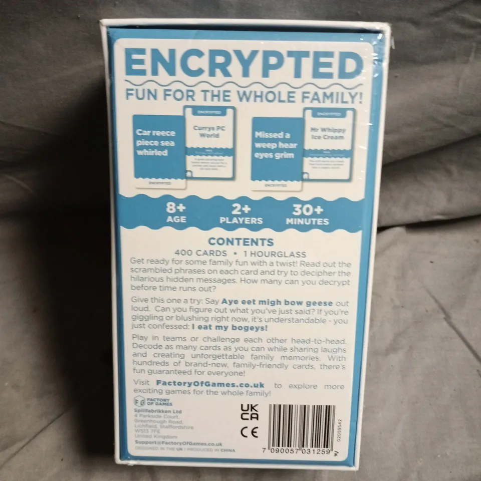 SEALED ENCRYPTED FAMILY PARTY CARD GAME