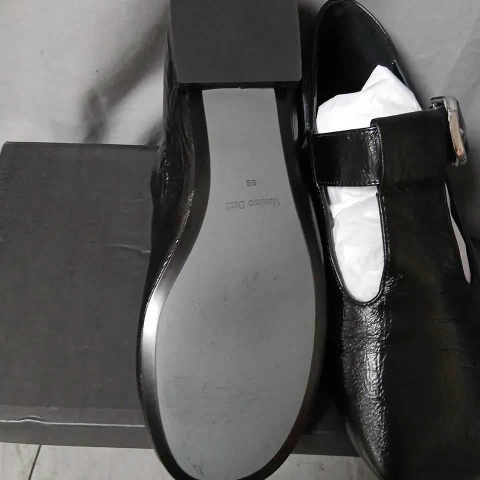 MASSIMO DUTTI BLACK LEATHER BUCKLE-STRAP SHOES – UK 5 (EU 38)