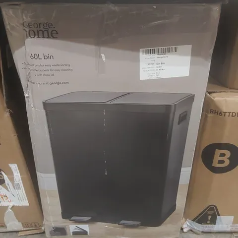 BOXED GEORGE HOME 60L BIN