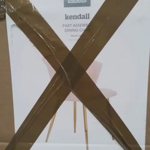 BOXED DUNELM KENDALL PART ASSEMBLED DINING CHAIR -PLUSH VELVET- //PINK