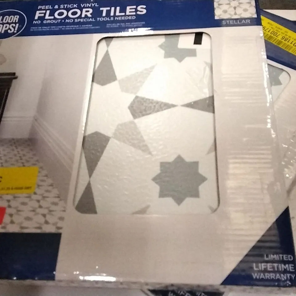 TWO PACKS LAPIDGE 30.48 × 30.48cm PVC SELF ADHESIVE FLOOR TILES 10 PER PACK