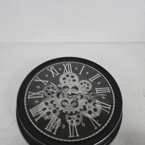 ROUND SKELETON GEAR WALL CLOCK