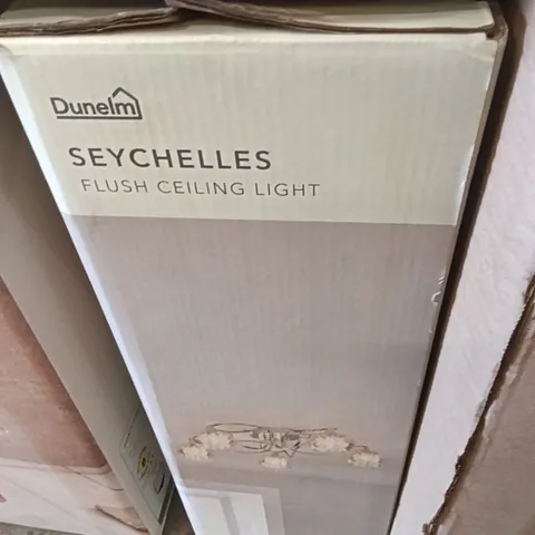 BOXED DUNELM SEYCHELLES FLUSH CEILING LIGHT