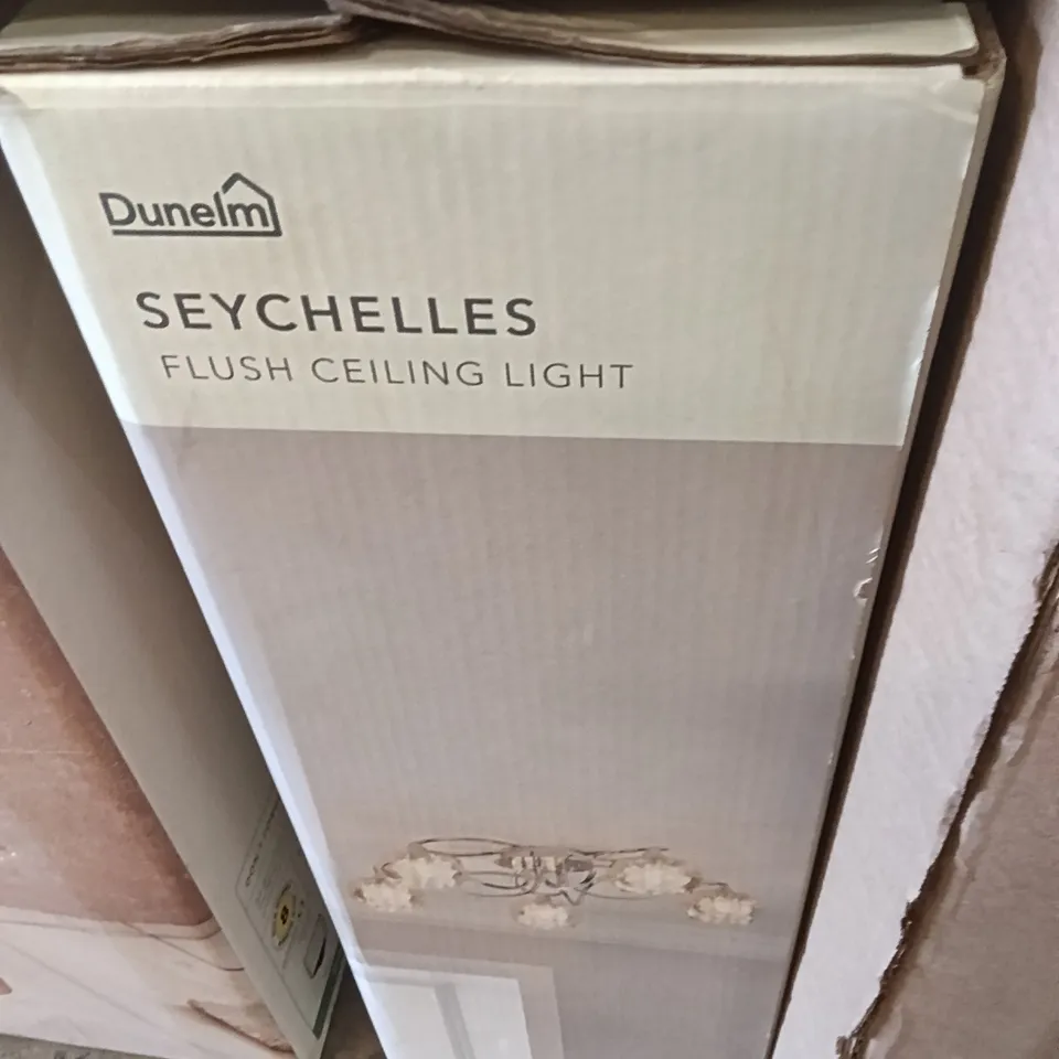 BOXED DUNELM SEYCHELLES FLUSH CEILING LIGHT