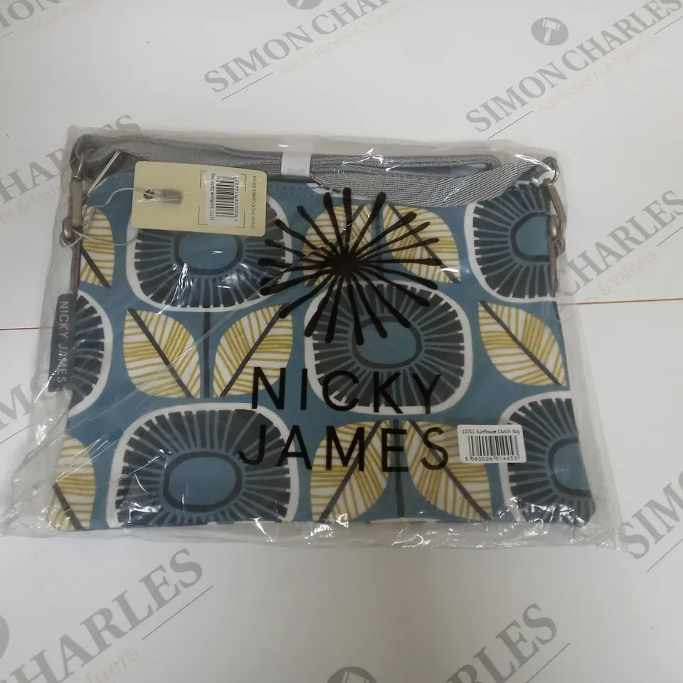BAGGED NICKY JAMES SUNFLOWER CLUTCH BAG 