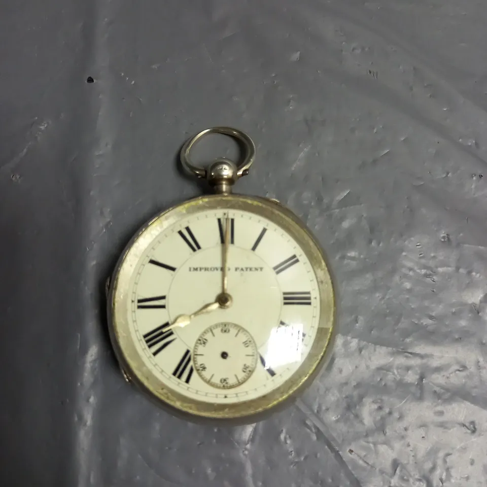 ANTIQUE LOOK STERLING SILVER POCKET WATCH - CHAIN NOT INCLUDED