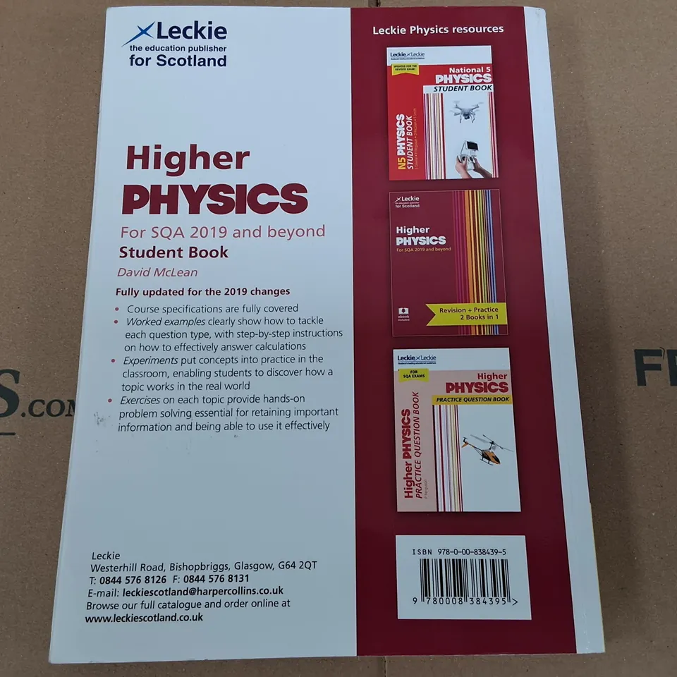 HIGHER PHYSICS FOR SQA 2019 AND BEYOND - STUDENT BOOK