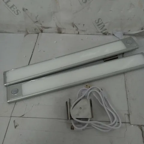 SET OF 2 SFIXX USB RECHARGEABLE MOTION SENSOR LIGHTS IN SILVER	