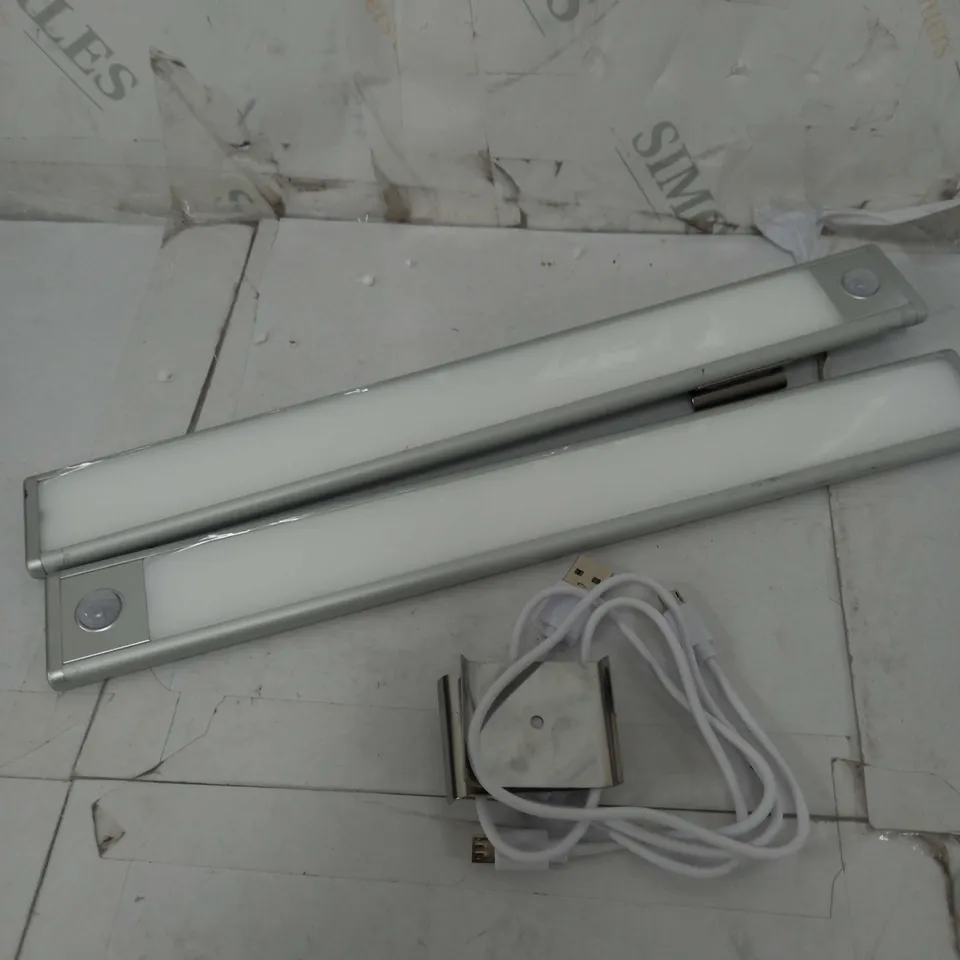 SET OF 2 SFIXX USB RECHARGEABLE MOTION SENSOR LIGHTS IN SILVER	