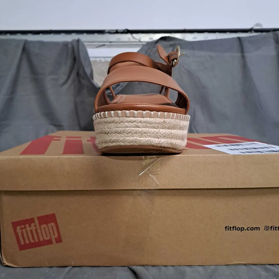 FITFLOP WEDGE SANDALS BROWN SIZE 8