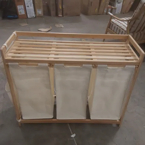 FABRIC LAUNDRY SORTER WITH HANDLES COLOUR: CREAM WHITE