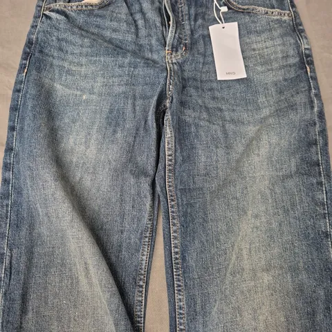 MNG STRAIGHT MID-WAIST JEANS IN BLUE SIZE 36