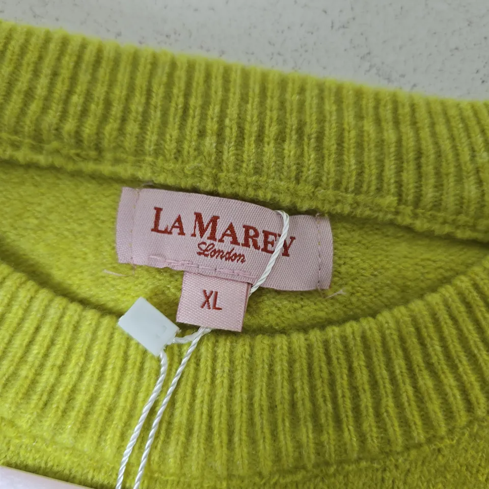 APPROXIMATELY 20 LA MAREY ROUND NECK JUMPERS IN DIRTY LIME GREEN - XL