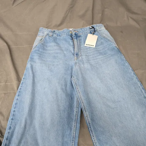 BERSHKA DENIM WIDE LEG JEANS - 31
