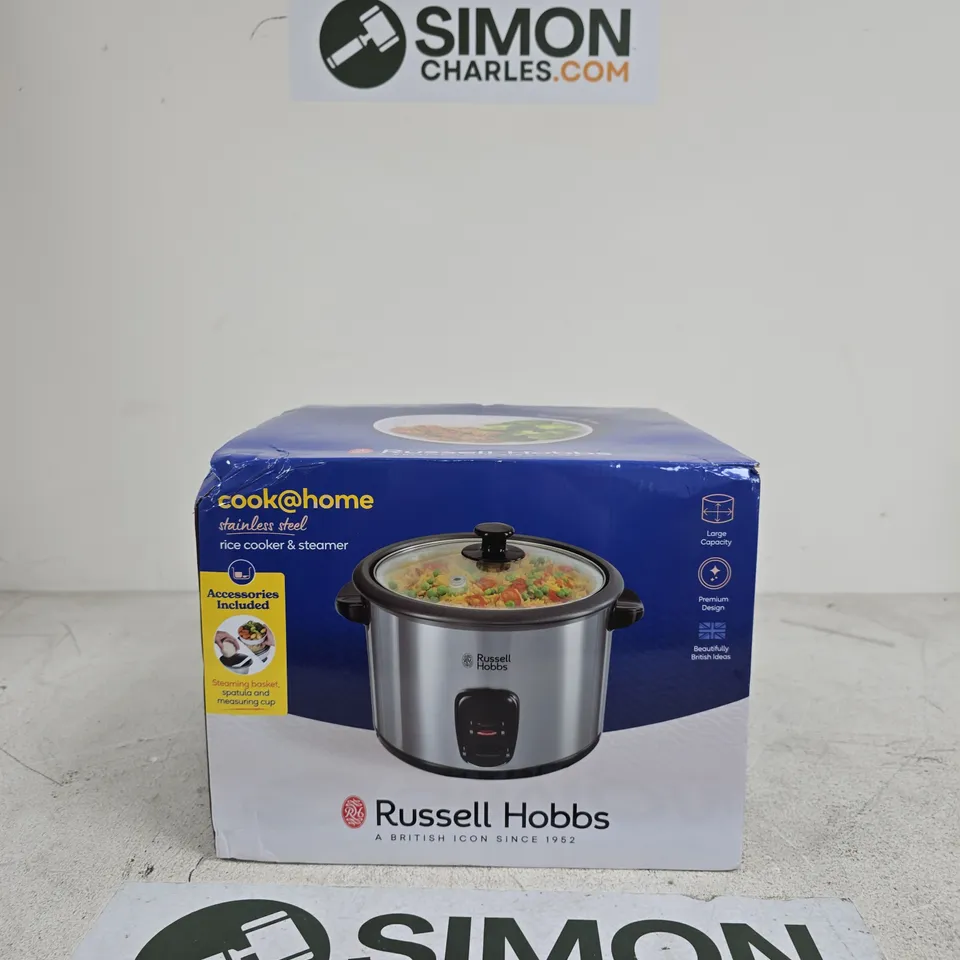 RUSSELL HOBBS COOK@HOME STAINLESS STEEL RICE COOKER & STEAMER – BOXED