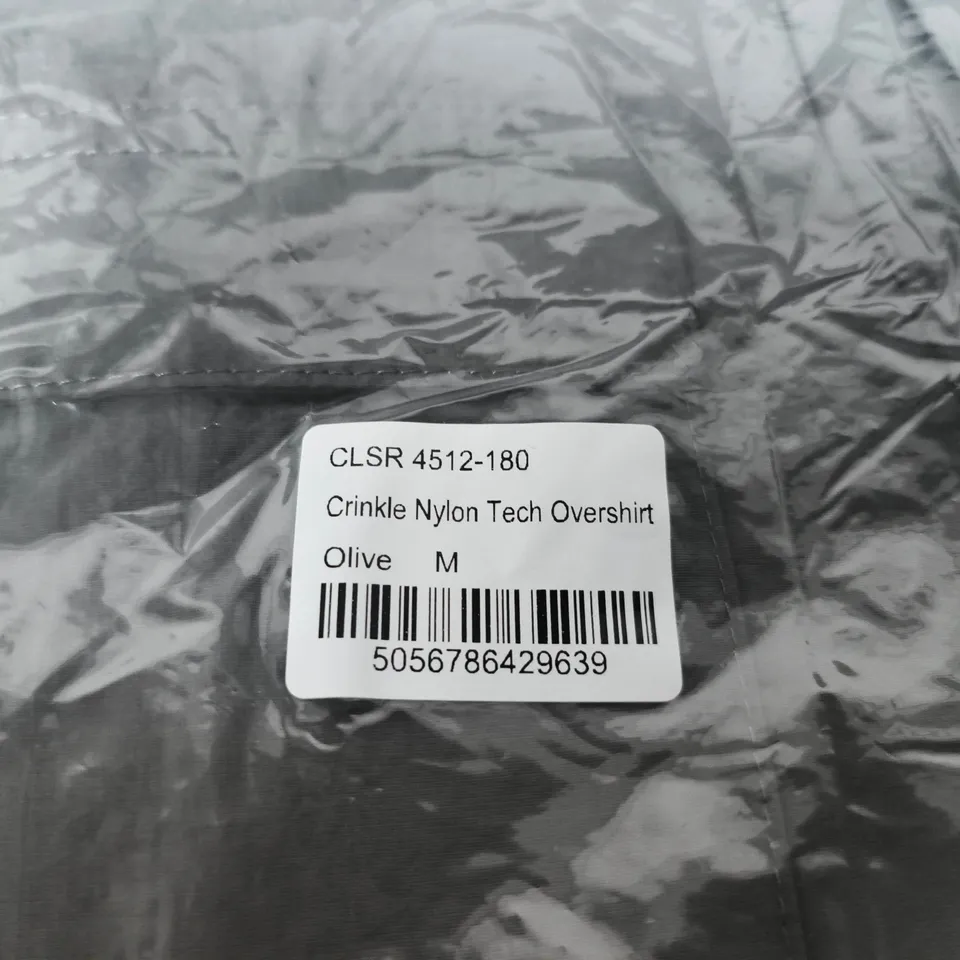 CLOSURE LDN CRINKLE NYLON TECH OVERSHIRT – OLIVE, UK M
