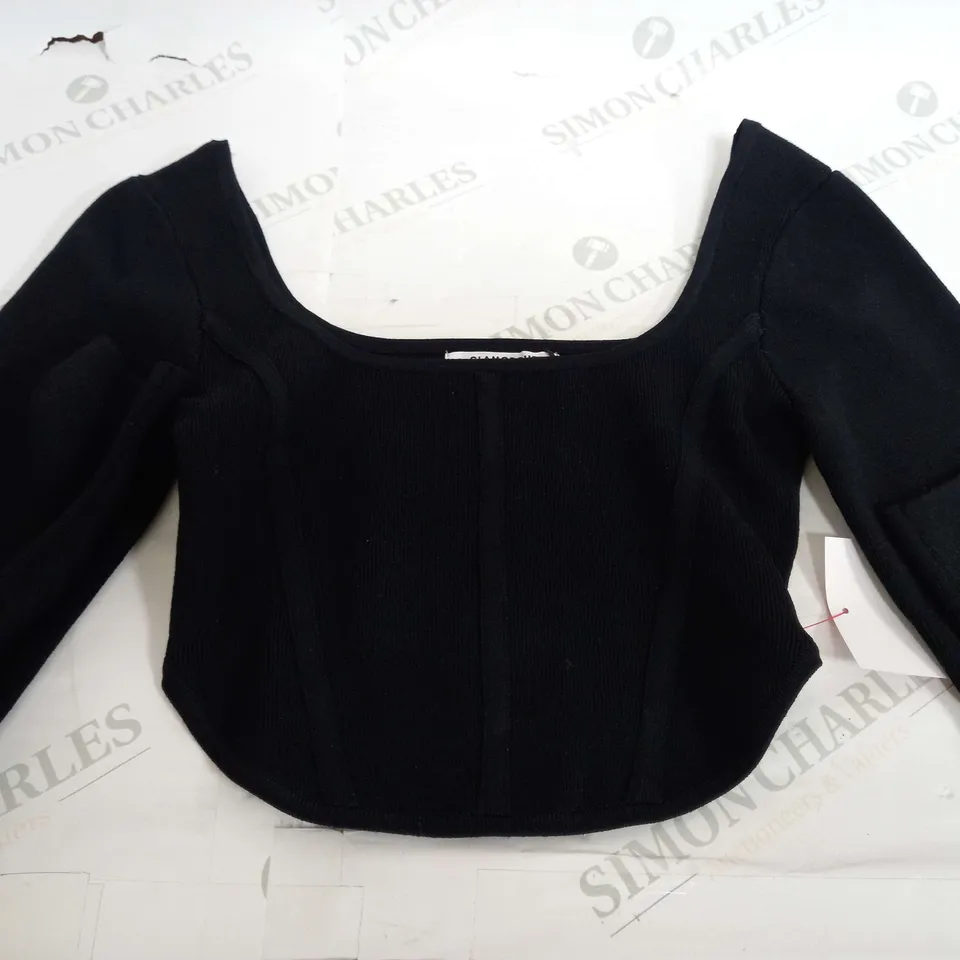 GLAMOROUS LADIES LONG SLEEVE TOP IN BLACK - UK 10