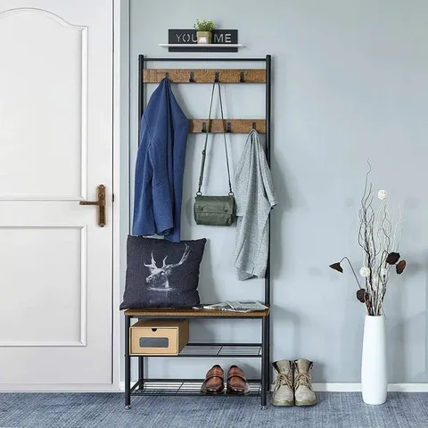 BOXED ALLENTON HALL TREE 70CM WIDE WITH BENCH AND SHOE STORAGE 