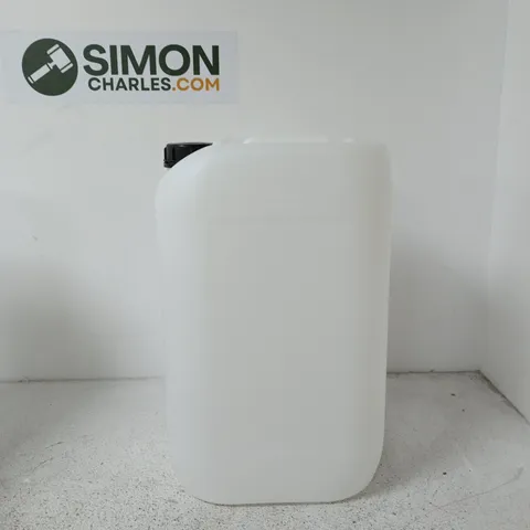 WHITE PLASTIC JERRY CAN / WATER CANISTER WITH CAP SIZE UNSPECIFIED 