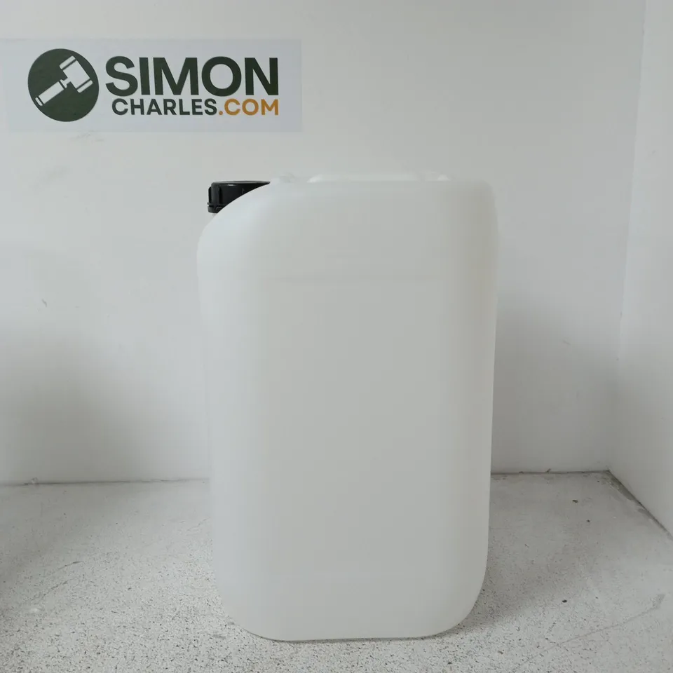 WHITE PLASTIC JERRY CAN / WATER CANISTER WITH CAP SIZE UNSPECIFIED 