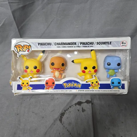 POKÉMON VINYL FIGURE SET OF 4  – PIKACHU, CHARMANDER, PIKACHU & SQUIRTLE – BOXED