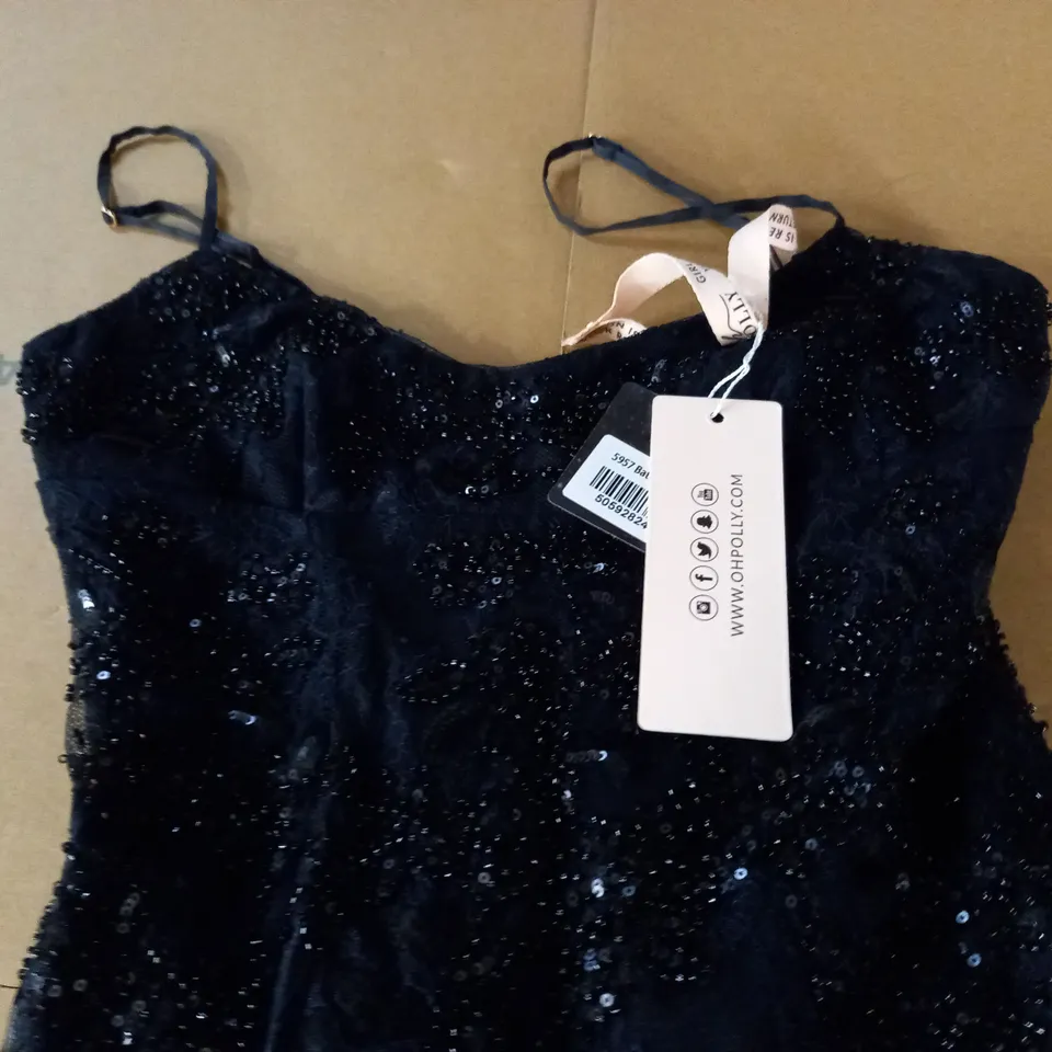 OH POLLY BLACK EMBELLISHED DRESS - 10