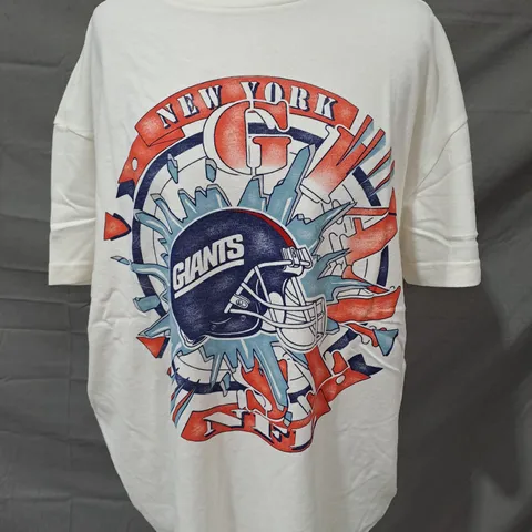ABERCROMBIE & FITCH NFL NEW YORK GIANTS T-SHIRT IN CREAM SIZE LARGE