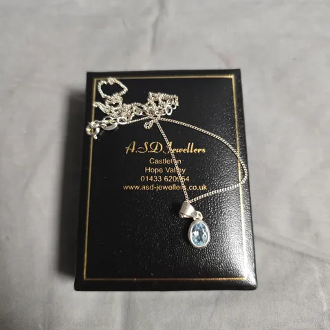 A.S.D JEWELLERS BLUE GEMSTONE PENDANT ON CHAIN