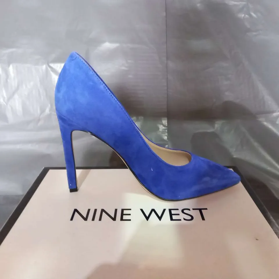 BOXED NINE WEST TATIANA BLUE SUEDE SHOES SIZE 3