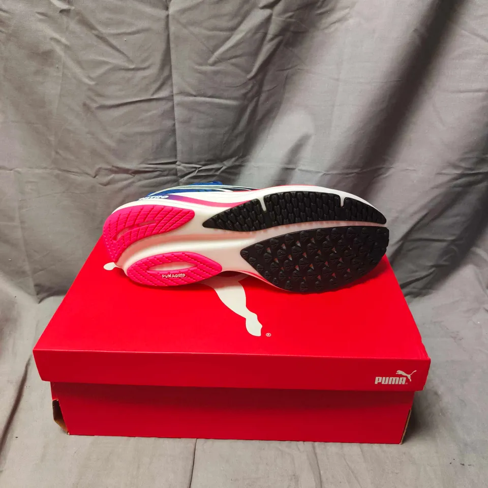 BOXED PAIR OF PUMA NITRO RUNNING SHOES – BLUE SIZE 9
