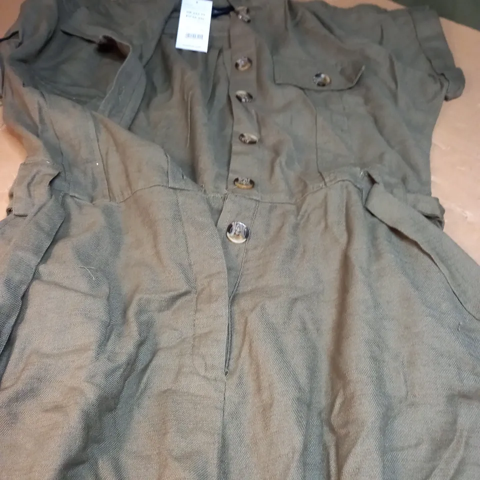 NEW LOOK KHAKI SHORT SLEEVE UTILITY JUMPSUIT