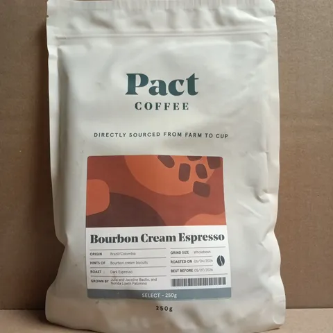 PACT COFFEE - WHOLEBEAN DARK ESPRESSO ROAST BOURBON CREAM ESPRESSO COFFEE (250G)