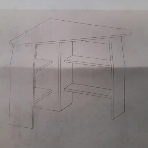 BOXED CORNER COMPUTER DESK WITH SHELVES