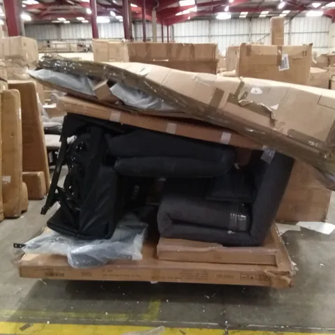PALLET OF ASSORTED DESIGNER FURNITURE AND CHAIR PARTS AND PIECES 