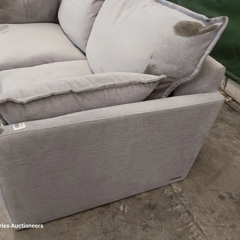 QUALITY BRITISH DESIGNER LOUNGE Co. ROSE THREE SEATER SOFA SILVER BIRCH FABRIC 