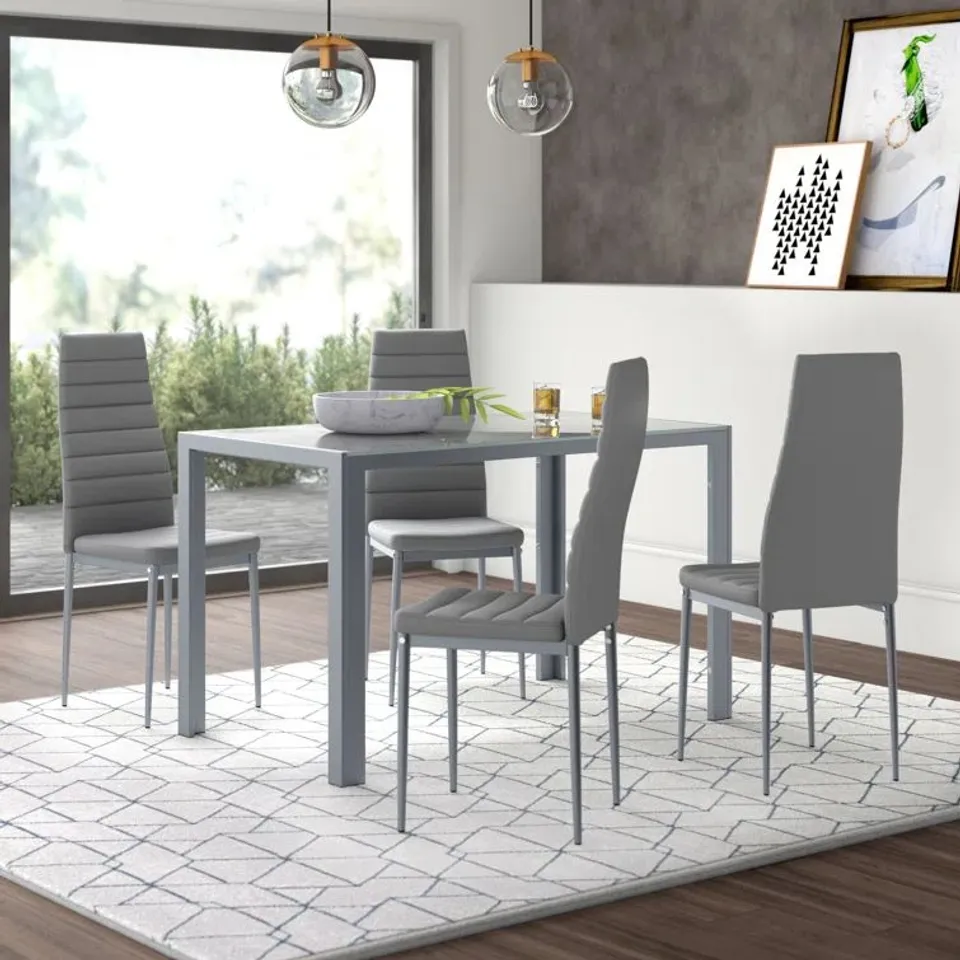 BOXED SCHIAVO 4-PERSON DINING SET (2 BOXES)