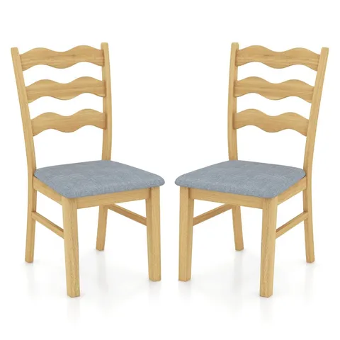 BOXED DINING CHAIR SET OF 2 WITH PADDED SEAT FOR DINING ROOM LIVING ROOM HOME