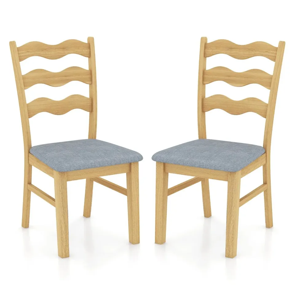 BOXED DINING CHAIR SET OF 2 WITH PADDED SEAT FOR DINING ROOM LIVING ROOM HOME