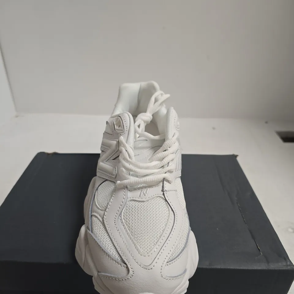 BOXED PAIR OF NEW BALANCE 9060 LIFESTYLE SNEAKERS – WHITE, WOMEN'S UK 6