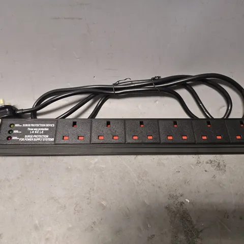 UNBRANDED BLACK SURGE PROTECTION 6 PLUG EXTENSION LEAD
