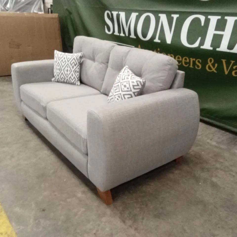 PRENT FABRIC 2 SEATER SOFA - SILVER RRP £749