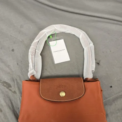 LONGCHAMP PARIS BROWN LEATHER SHOULDER BAG 